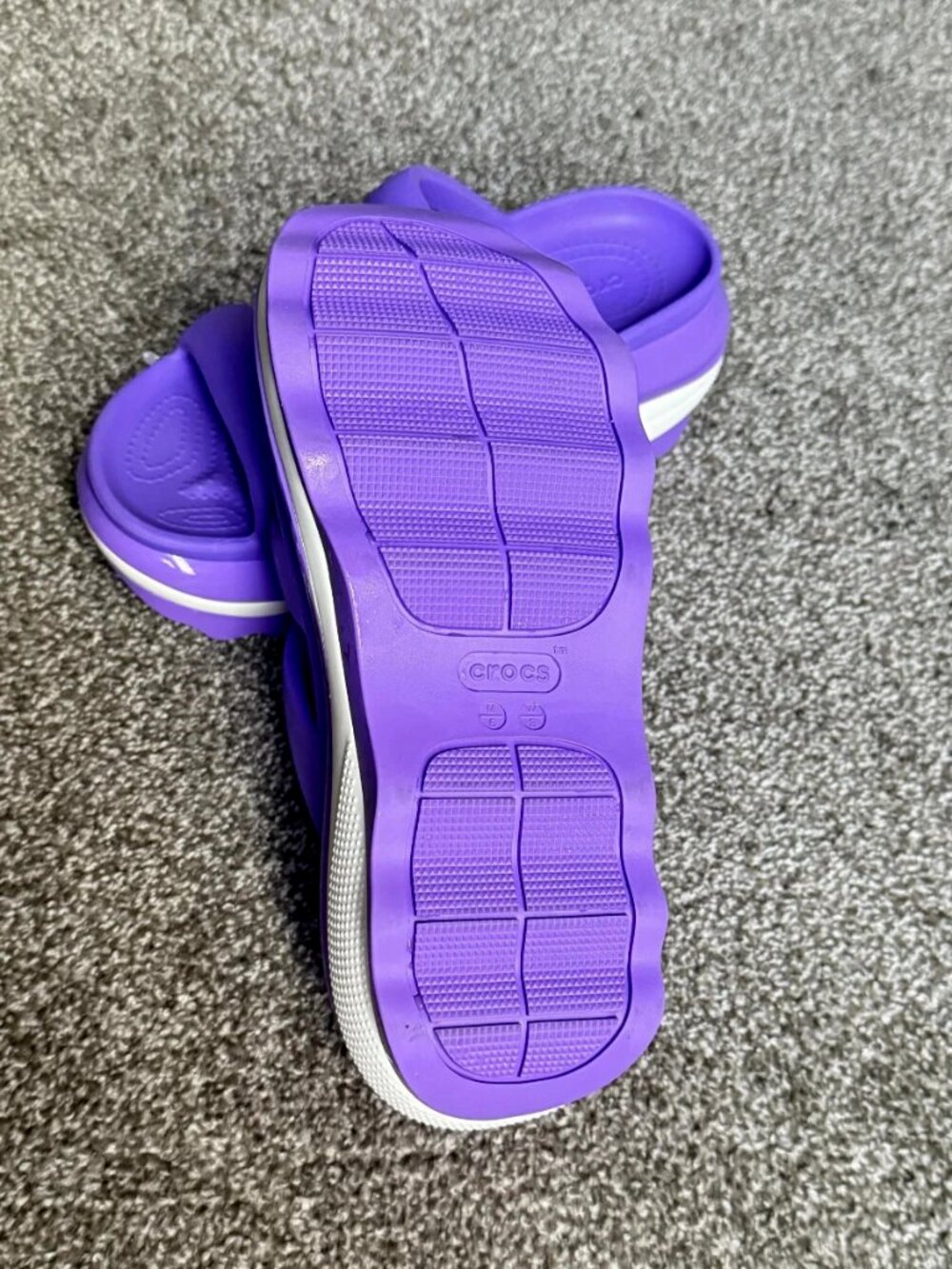 Crocs Mega Crush Triple Strap Platform Sandals Purple Galaxy Women's 8 Men's 6 - Picture 9 of 14